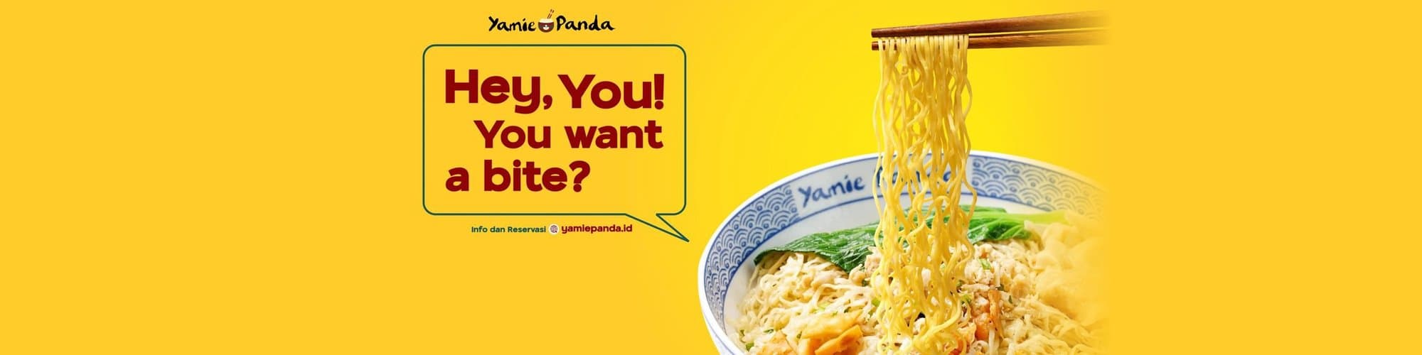 Banner promo kuning: Hey, You! You want a bite?